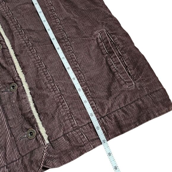 L.L. Bean Vintage Brown Corduroy Sherpa Lined Vest Pockets Women's Large Y2K - Picture 12 of 12